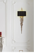 Long Brass Wall Lamp With Mercerized Cloth Cover For Bedroom Living Room Corridor Aisle Postmodern Copper Wall Sconce