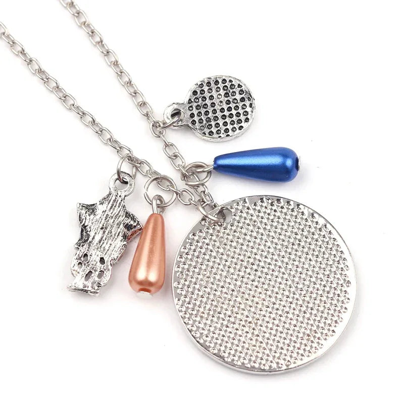 26 Alphabet Necklace Originality Circular Letters Dotted With Rhinestones Necklace - CasaMontevia