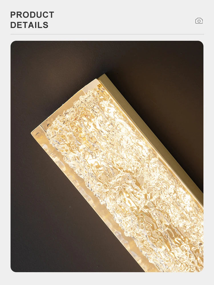 Italian Luxury Crystal Wall Lamp For Bedroom Living Room Hallway Glass Copper Gold Bedside LED Sconce Lighting Fixtures
