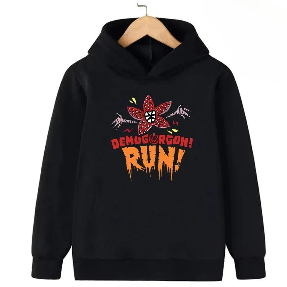Funny Demogorgon Hawkins Hoodies Kids Cartoon Anime Print Clothes Streetwear Basic Boys Tops Popular Movies Children Sweatshirts - CasaMontevia