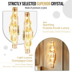 LUVODI Modern Crystal Wall Lamp 3-Layer Wall Crystal Sconce Light E14 Led Corn Lights