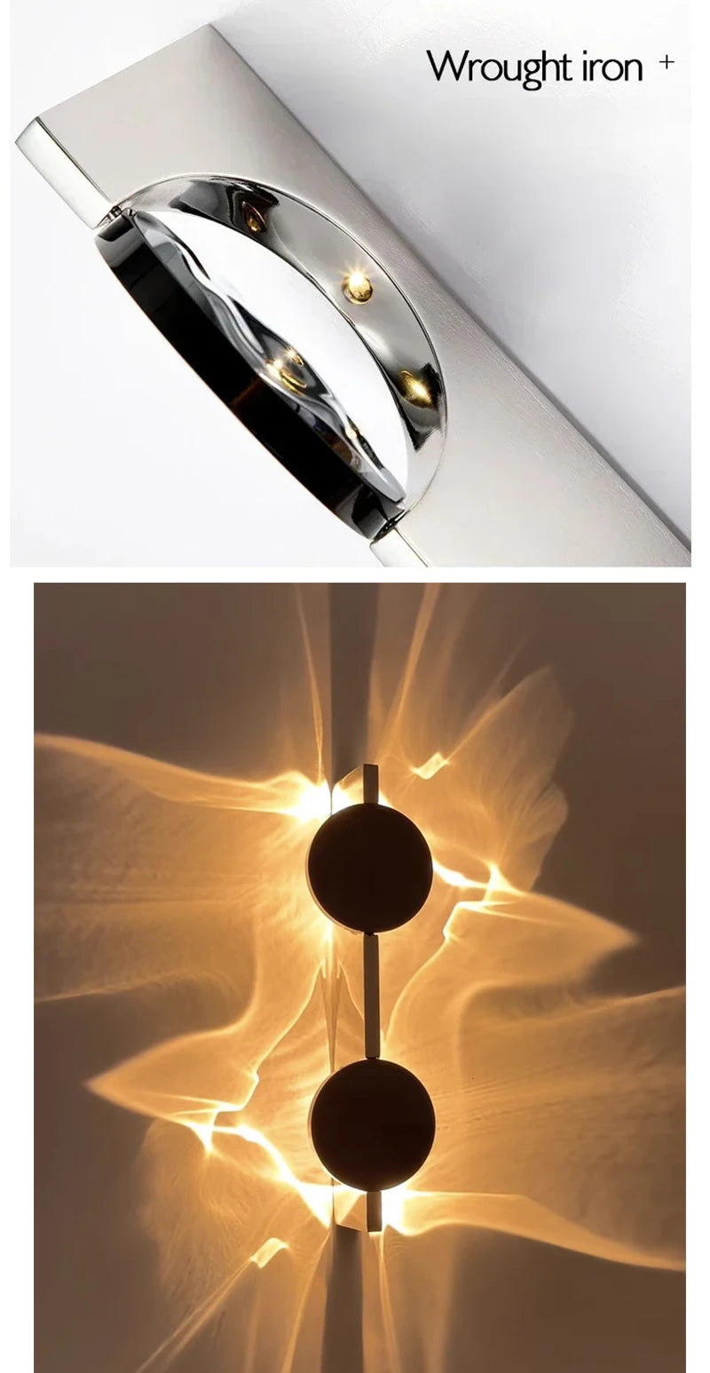 Modern Rotatable LED Wall Sconce – Stainless Steel Corrugated Design