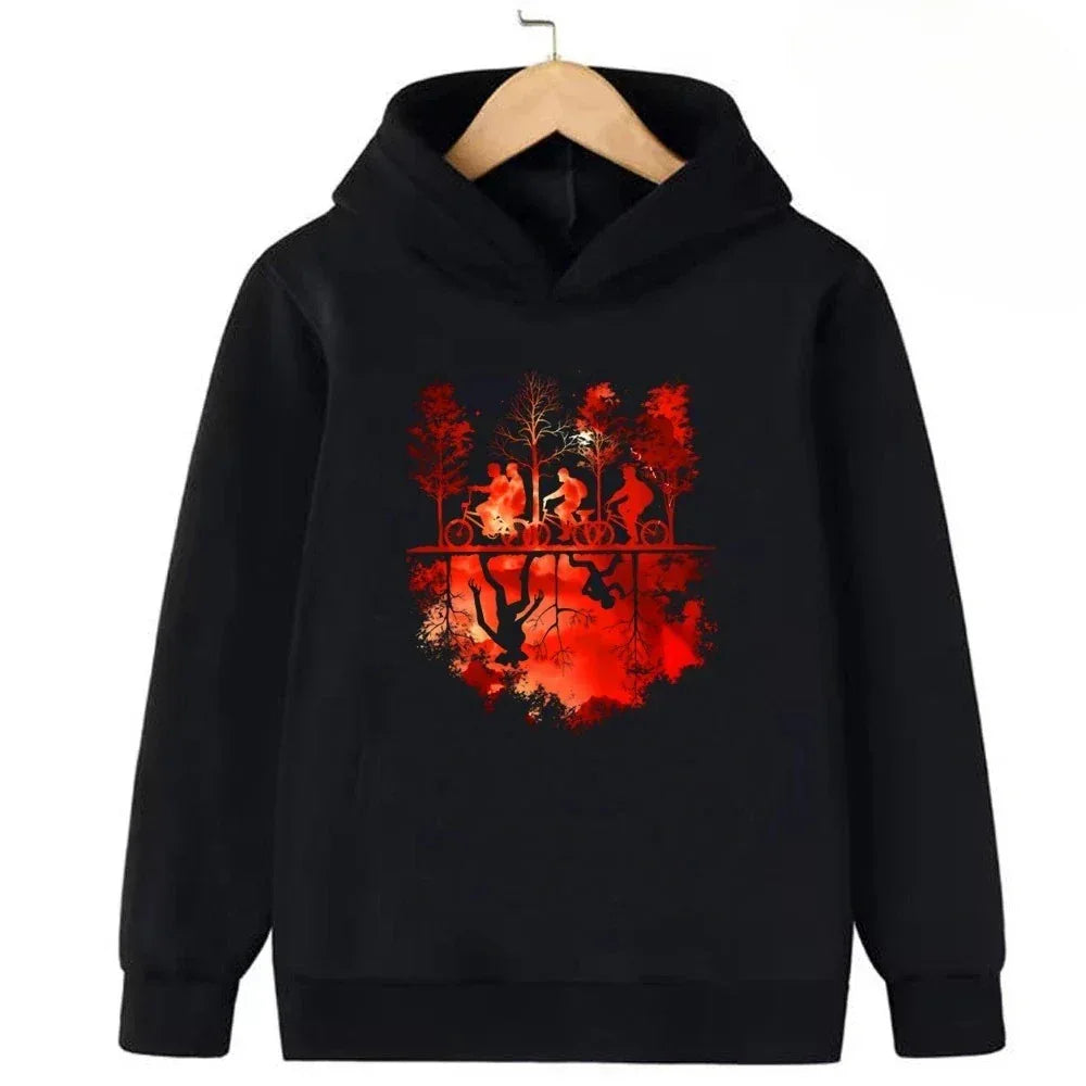 Funny Demogorgon Hawkins Hoodies Kids Cartoon Anime Print Clothes Streetwear Basic Boys Tops Popular Movies Children Sweatshirts - CasaMontevia