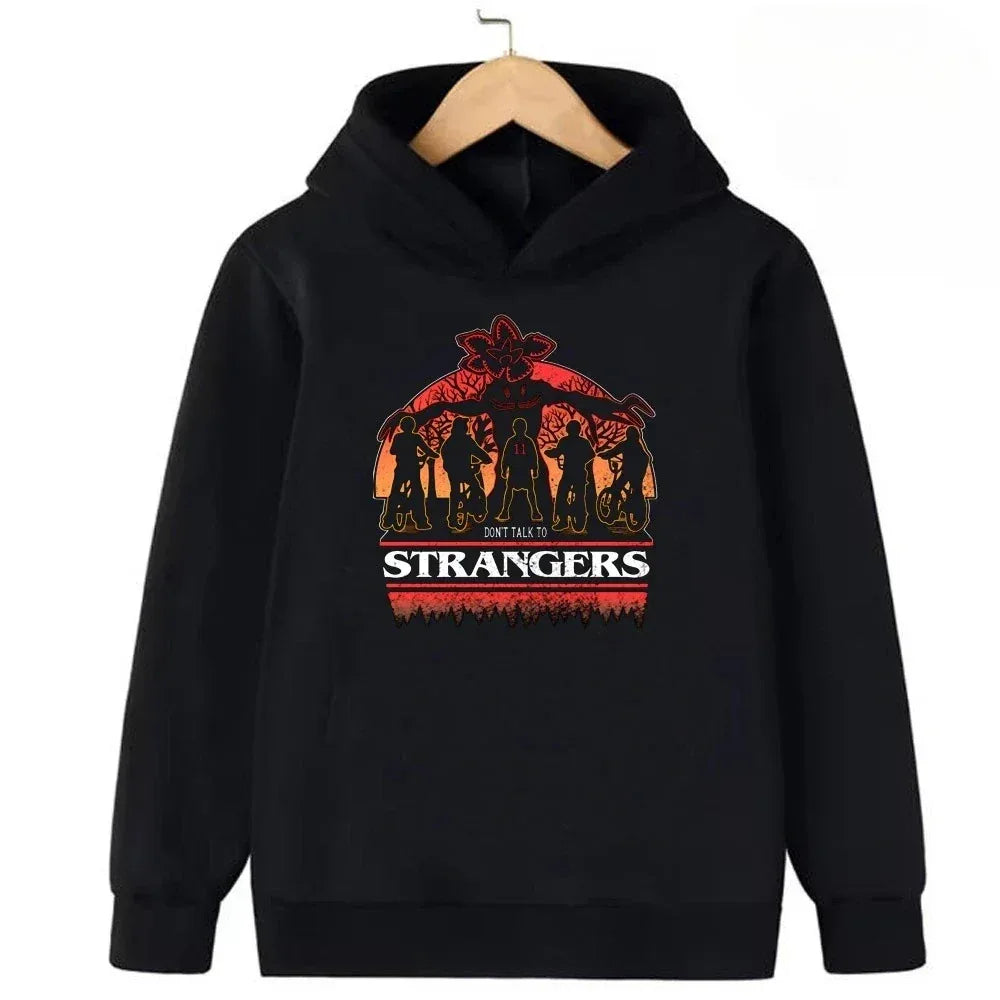 Funny Demogorgon Hawkins Hoodies Kids Cartoon Anime Print Clothes Streetwear Basic Boys Tops Popular Movies Children Sweatshirts - CasaMontevia
