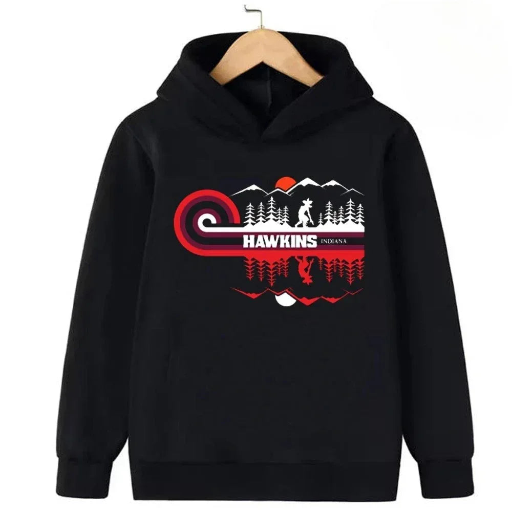 Funny Demogorgon Hawkins Hoodies Kids Cartoon Anime Print Clothes Streetwear Basic Boys Tops Popular Movies Children Sweatshirts - CasaMontevia