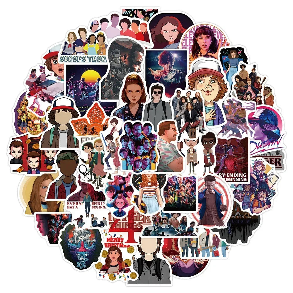 50 PCS Sci-Fi Series Season 4 Inspired Graffiti Stickers – Vinyl Stickers for Notebook, Luggage & Helmet - CasaMontevia