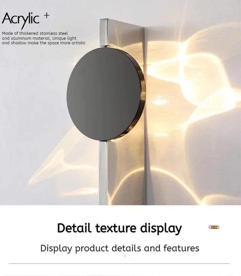 Modern Rotatable LED Wall Sconce – Stainless Steel Corrugated Design
