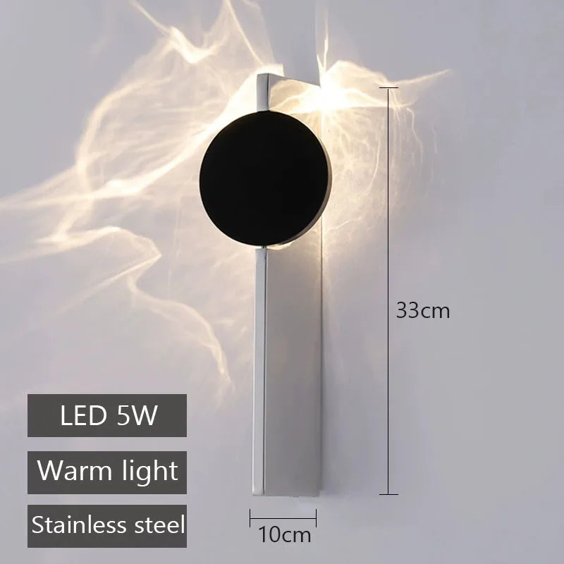 Modern Rotatable LED Wall Sconce – Stainless Steel Corrugated Design
