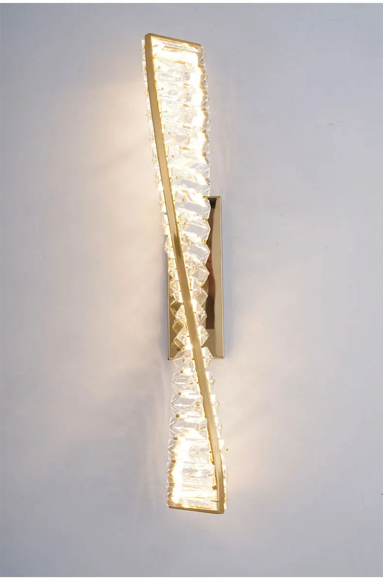 Italian Luxury Crystal Wall Lamp For Living Room Bedroom Home Hallway Long Gold Bedside LED LIghts Room Decoration Wall Light