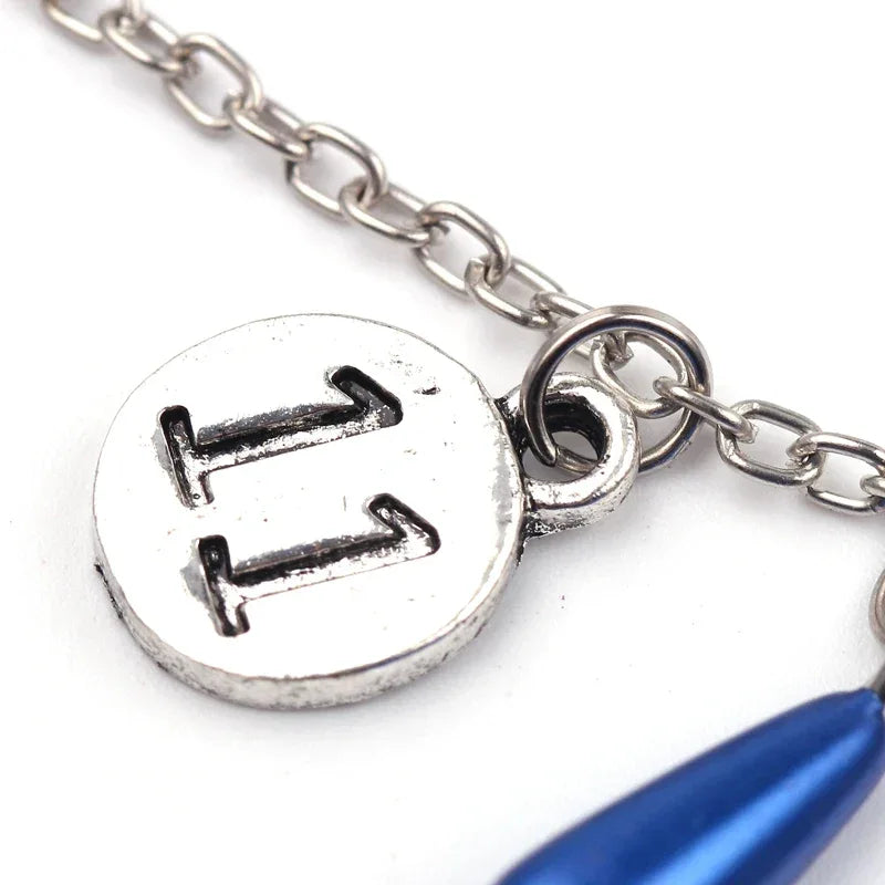 26 Alphabet Necklace Originality Circular Letters Dotted With Rhinestones Necklace - CasaMontevia