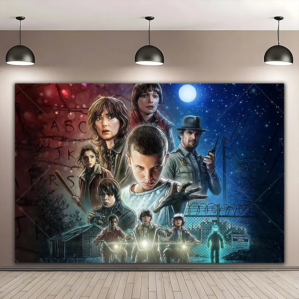 Stranger Things Theme Banner Background – Wall Decoration Poster for Children’s Birthday Party, Gift Arrangement & Photography Backdrop - CasaMontevia