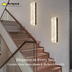 Italian Luxury Crystal Wall Lamp For Bedroom Living Room Hallway Glass Copper Gold Bedside LED Sconce Lighting Fixtures