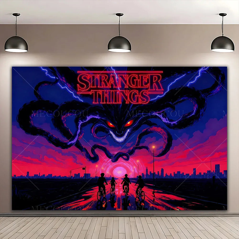 Stranger Things Theme Banner Background – Wall Decoration Poster for Children’s Birthday Party, Gift Arrangement & Photography Backdrop - CasaMontevia