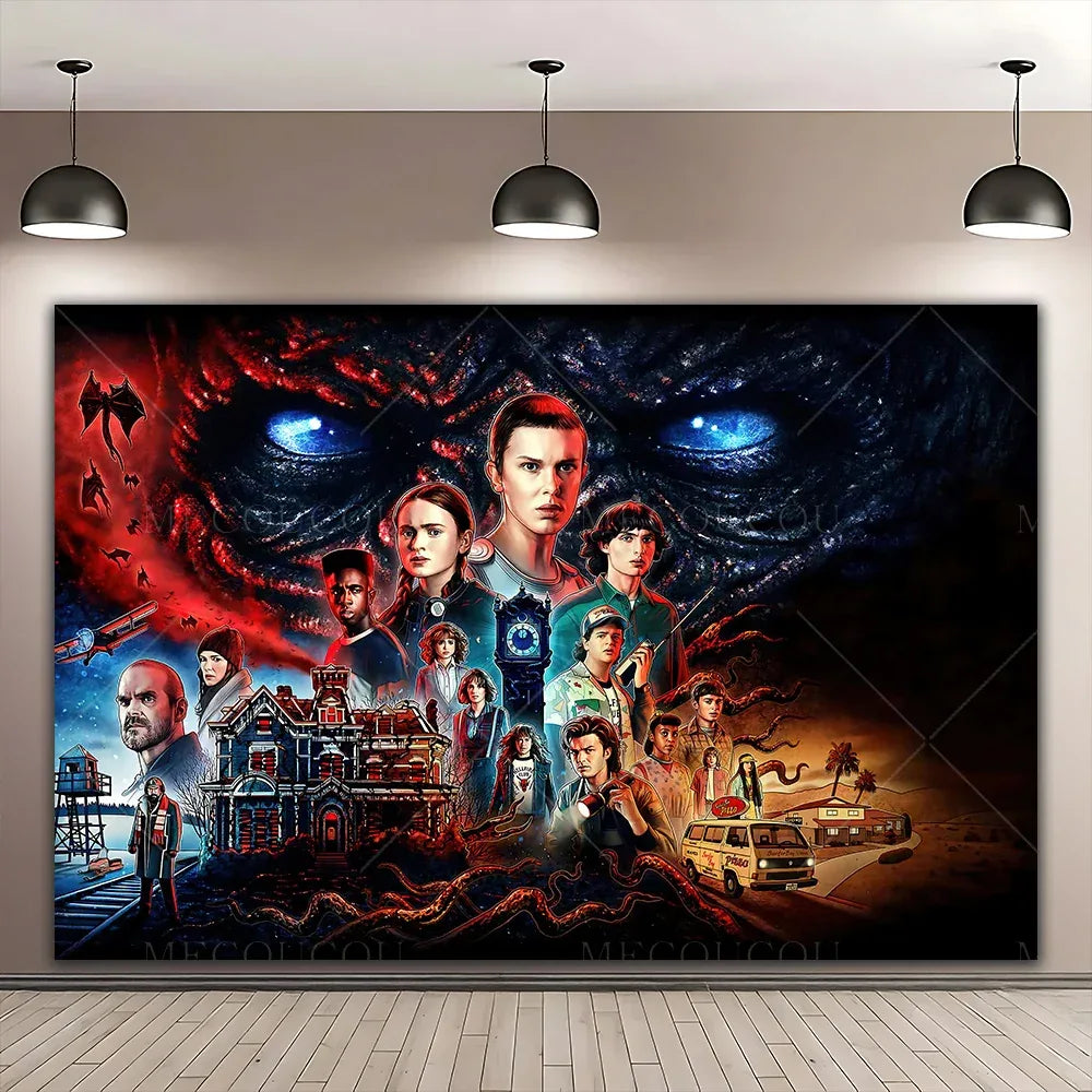 Stranger Things Theme Banner Background – Wall Decoration Poster for Children’s Birthday Party, Gift Arrangement & Photography Backdrop - CasaMontevia