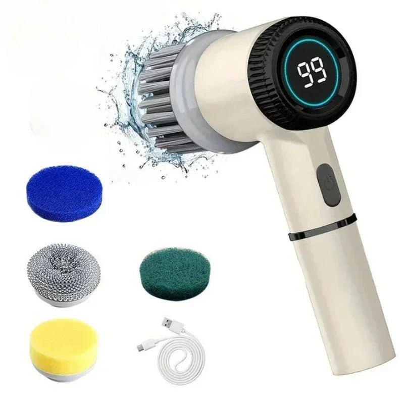 Electric Cleaning Brush – Powerful Cordless Scrubber with LED Display - CasaMontevia
