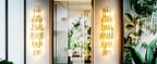 LUVODI Modern Crystal Wall Lamp 3-Layer Wall Crystal Sconce Light E14 Led Corn Lights