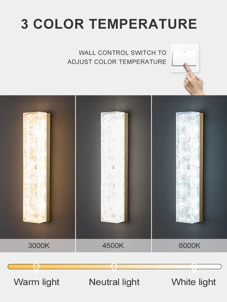 Italian Luxury Crystal Wall Lamp For Bedroom Living Room Hallway Glass Copper Gold Bedside LED Sconce Lighting Fixtures