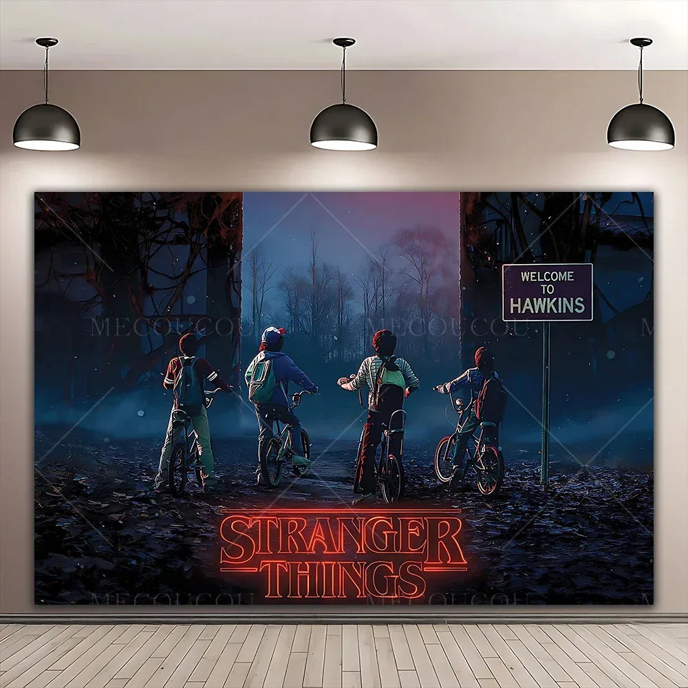 Stranger Things Theme Banner Background – Wall Decoration Poster for Children’s Birthday Party, Gift Arrangement & Photography Backdrop - CasaMontevia