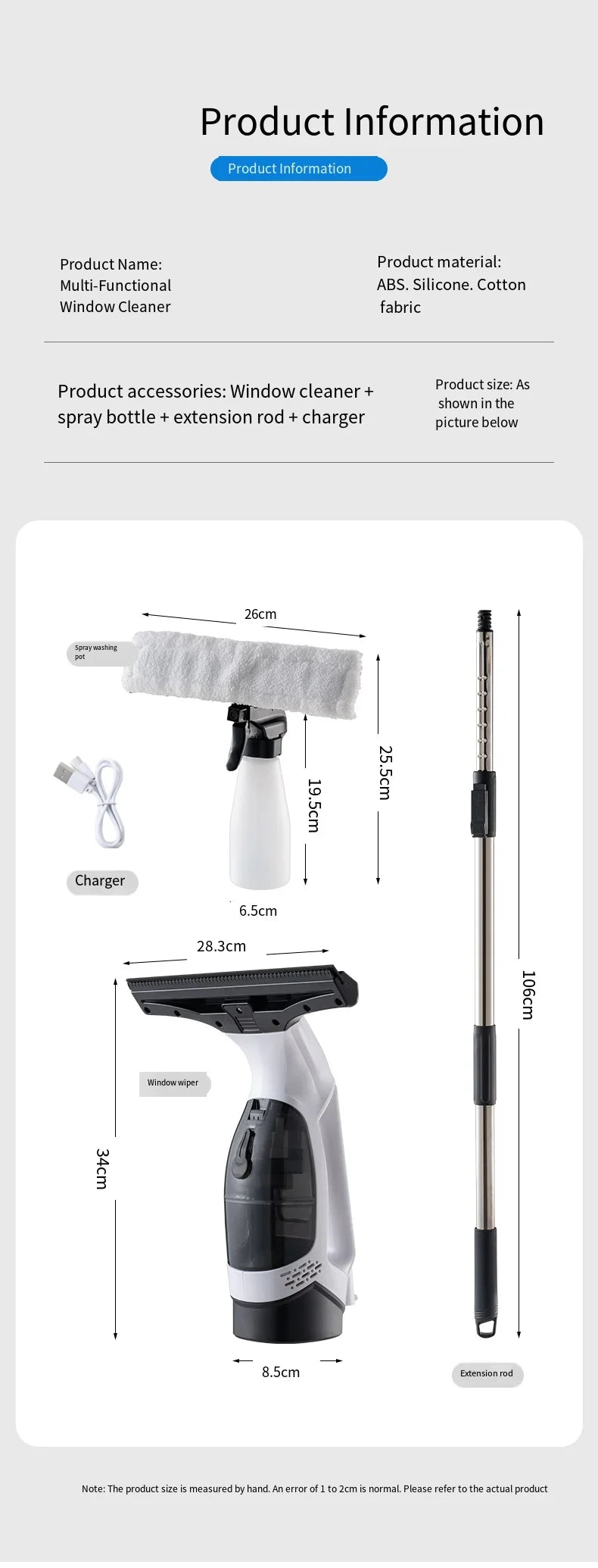 Cordless Electric Window Cleaner | Streak-Free Glass Cleaning Made Easy