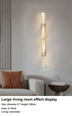 Luxury Italian Crystal Wall Sconce LED Light - Modern Gold Bedside Lamp for Living Room, Bedroom, Hallway Decor