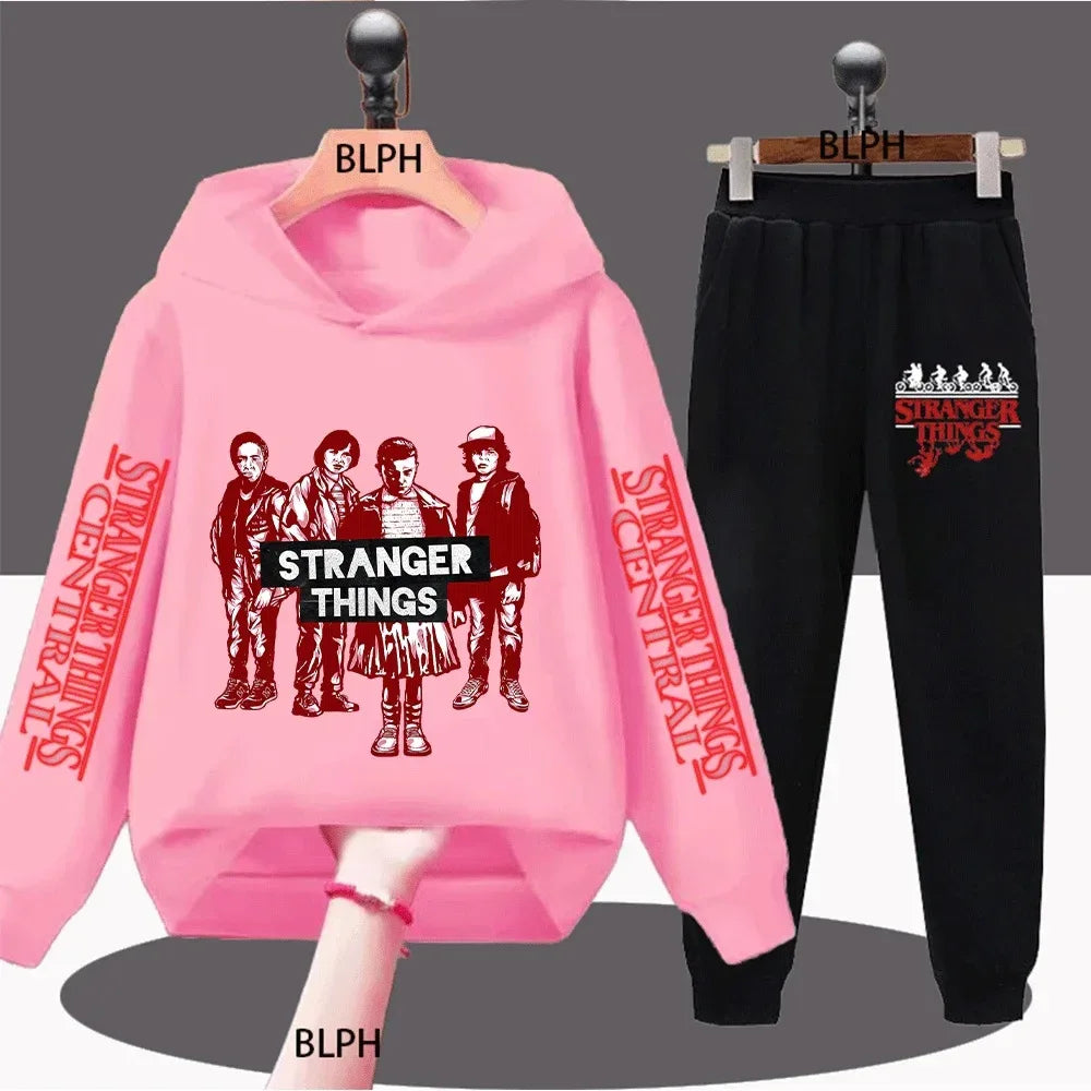 Stylish Stranger Things Kids Hoodie Set, Trendy Graphic Pullover with Cool Design for Boys/Girls Perfect for Casual Wear and Fan - CasaMontevia