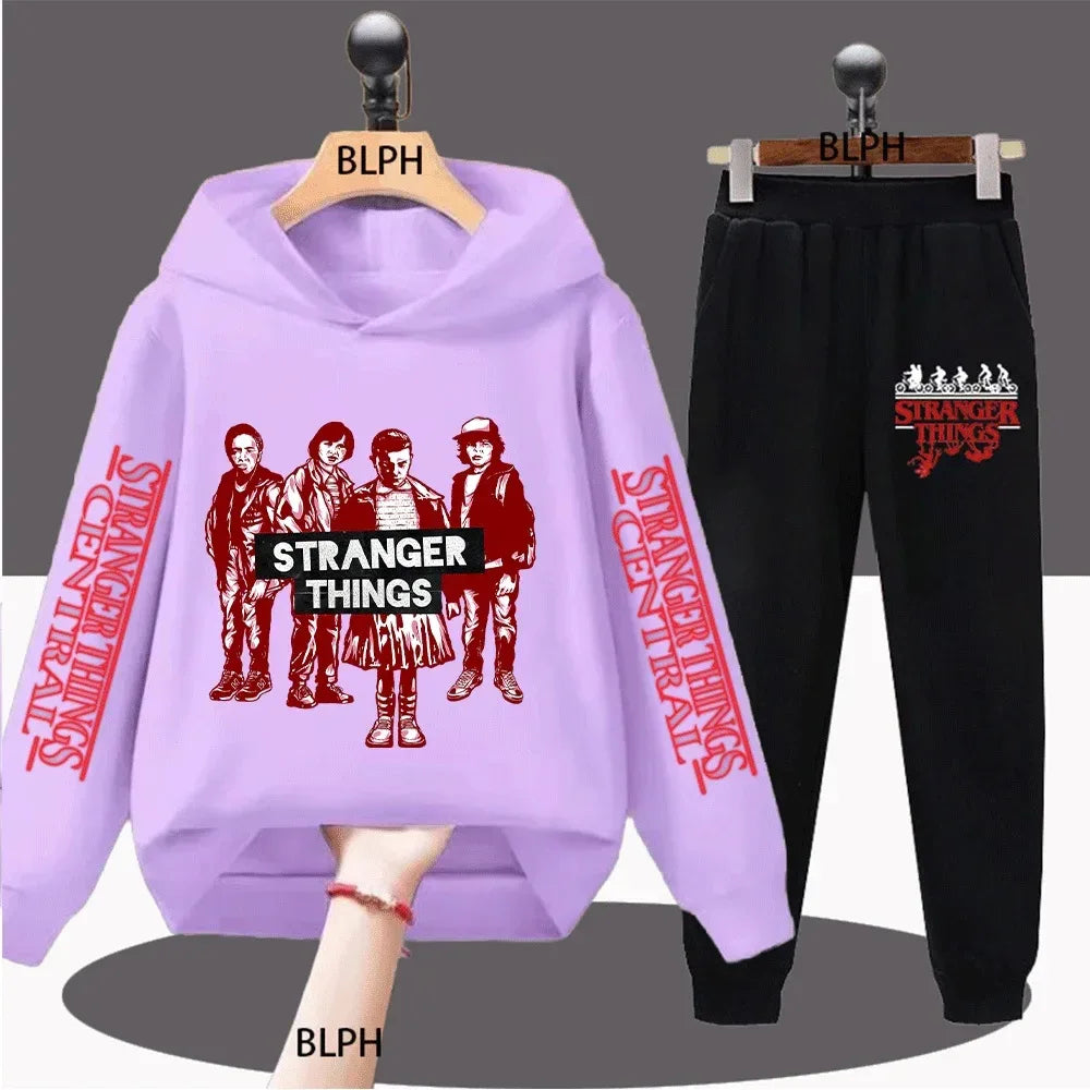 Stylish Stranger Things Kids Hoodie Set, Trendy Graphic Pullover with Cool Design for Boys/Girls Perfect for Casual Wear and Fan - CasaMontevia