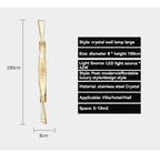 Italian Luxury Crystal Wall Lamp For Living Room Bedroom Home Hallway Long Gold Bedside LED LIghts Room Decoration Wall Light