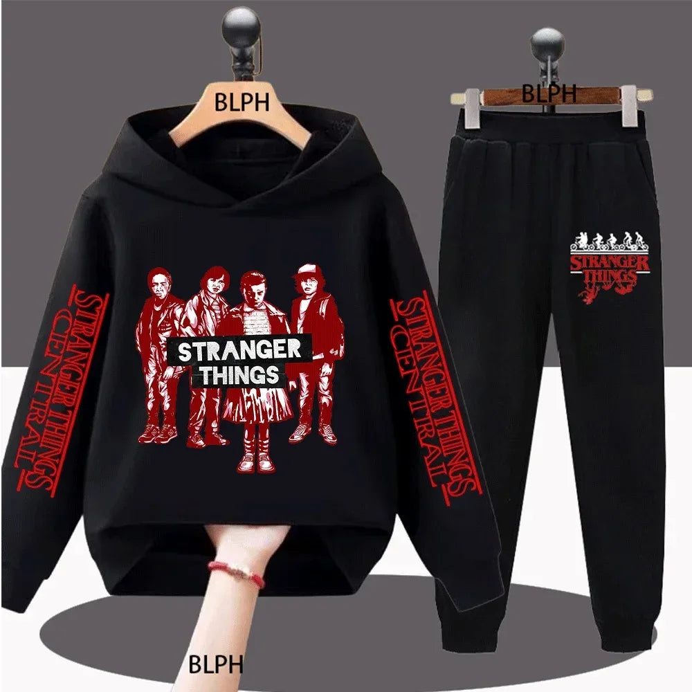Stylish Stranger Things Kids Hoodie Set, Trendy Graphic Pullover with Cool Design for Boys/Girls Perfect for Casual Wear and Fan - CasaMontevia