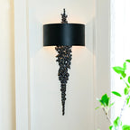 Long Brass Wall Lamp With Mercerized Cloth Cover For Bedroom Living Room Corridor Aisle Postmodern Copper Wall Sconce