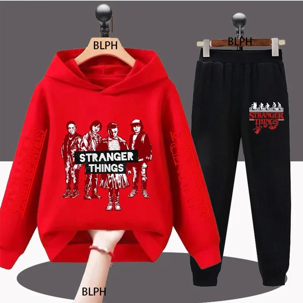 Stylish Stranger Things Kids Hoodie Set, Trendy Graphic Pullover with Cool Design for Boys/Girls Perfect for Casual Wear and Fan - CasaMontevia