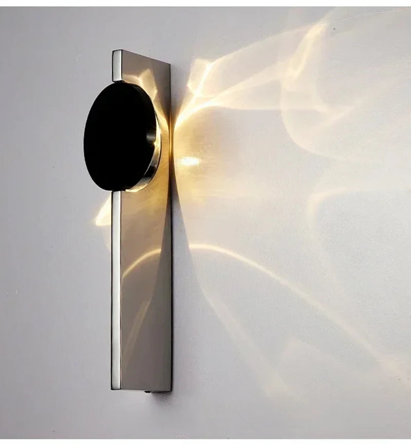 Modern Rotatable LED Wall Sconce – Stainless Steel Corrugated Design