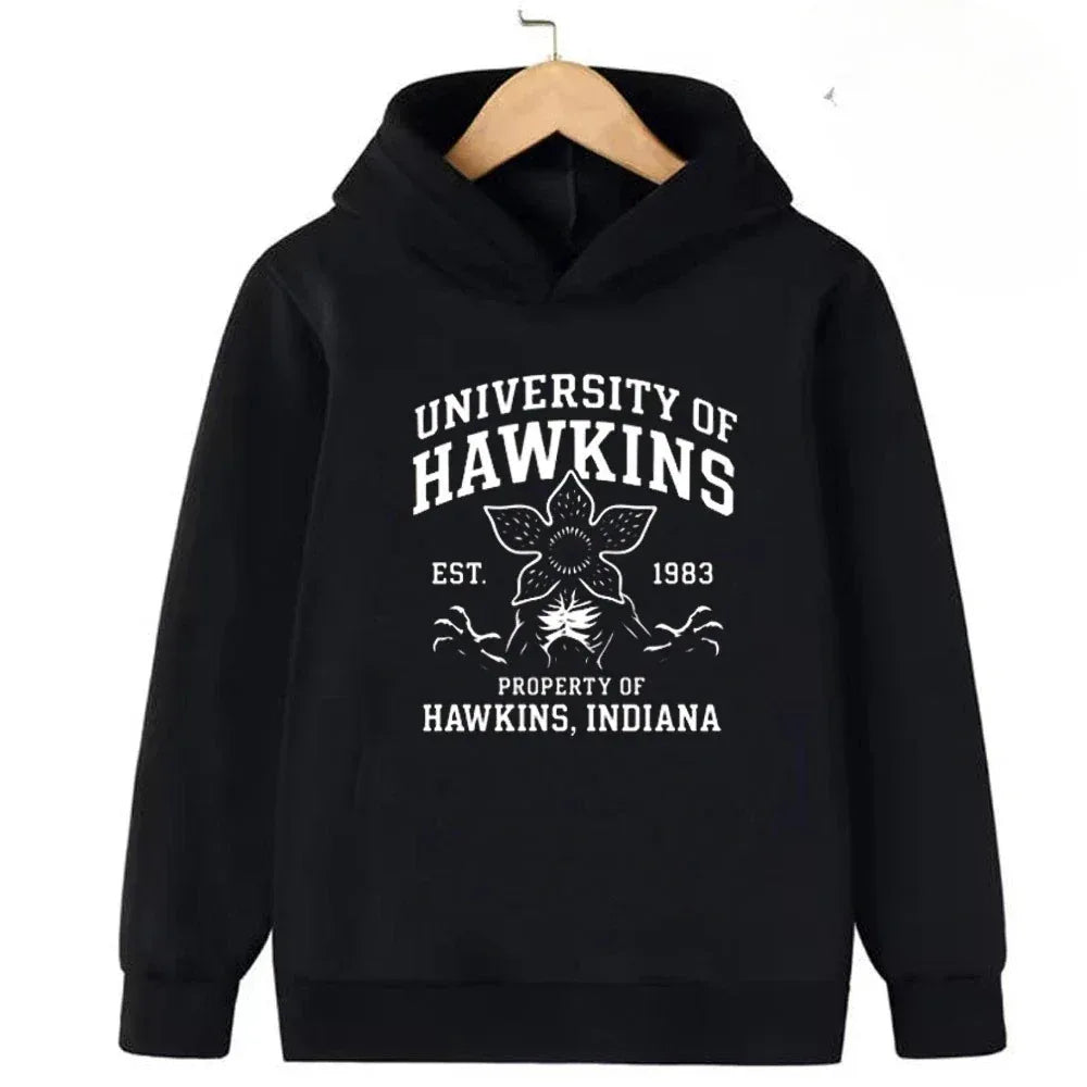 Funny Demogorgon Hawkins Hoodies Kids Cartoon Anime Print Clothes Streetwear Basic Boys Tops Popular Movies Children Sweatshirts - CasaMontevia