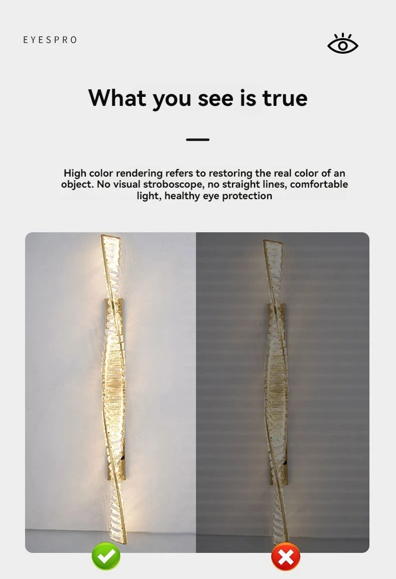 Italian Luxury Crystal Wall Lamp For Living Room Bedroom Home Hallway Long Gold Bedside LED LIghts Room Decoration Wall Light