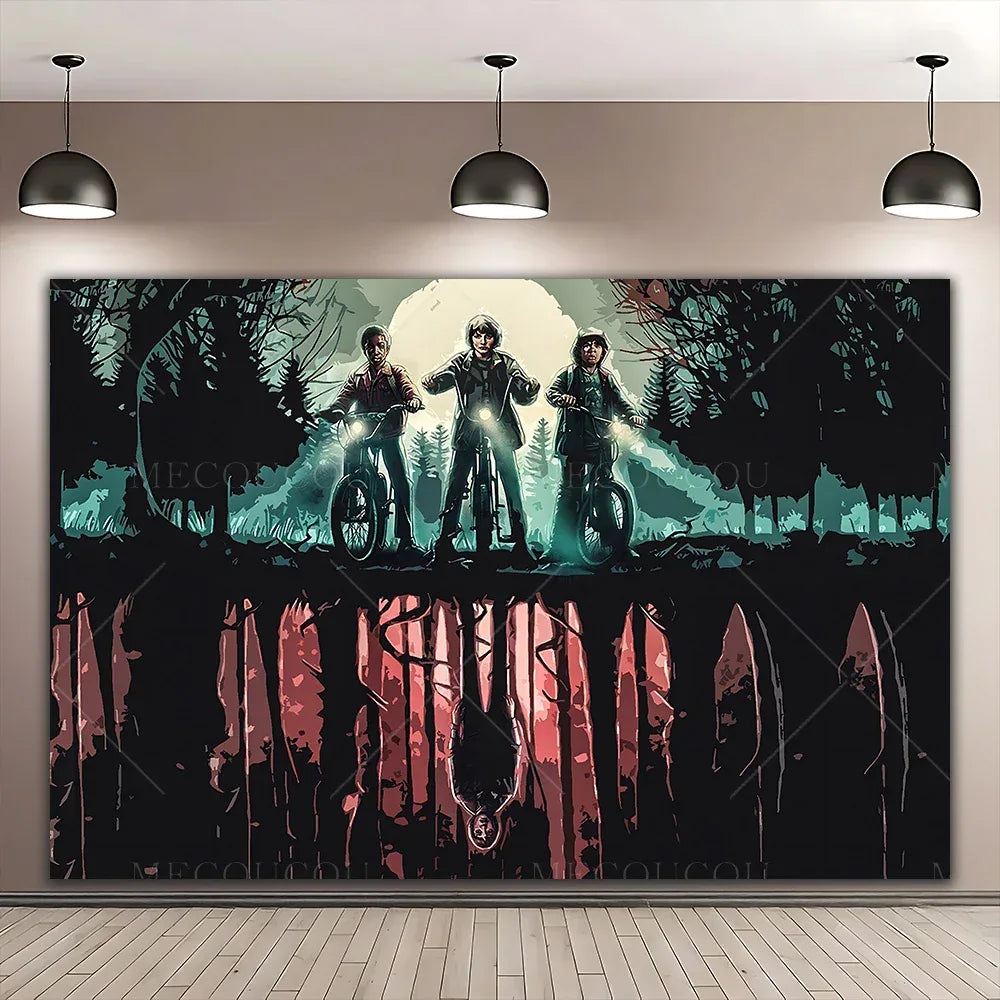 Stranger Things Theme Banner Background – Wall Decoration Poster for Children’s Birthday Party, Gift Arrangement & Photography Backdrop - CasaMontevia