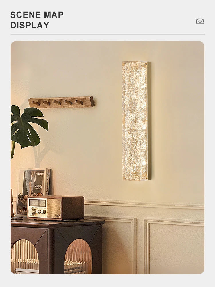 Italian Luxury Crystal Wall Lamp For Bedroom Living Room Hallway Glass Copper Gold Bedside LED Sconce Lighting Fixtures