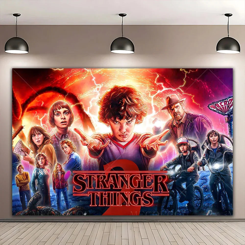 Stranger Things Theme Banner Background – Wall Decoration Poster for Children’s Birthday Party, Gift Arrangement & Photography Backdrop - CasaMontevia