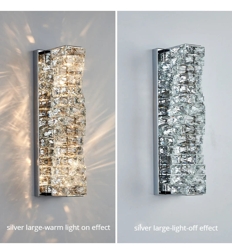 Luxury K9 Crystal Wall Lamp Sconce Modern LED Light Fixture For Bedside Living Room Aisle Background Hote Decor Lihghting Lustre