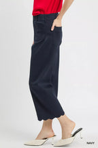 Umgee Scallop Hem Wide Leg Pants - CasaMontevia