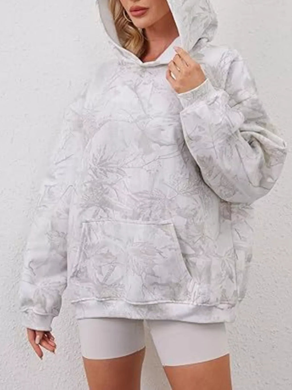Full Size Kangaroo Pocket Long Sleeve Hoodie Plus Size - CasaMontevia