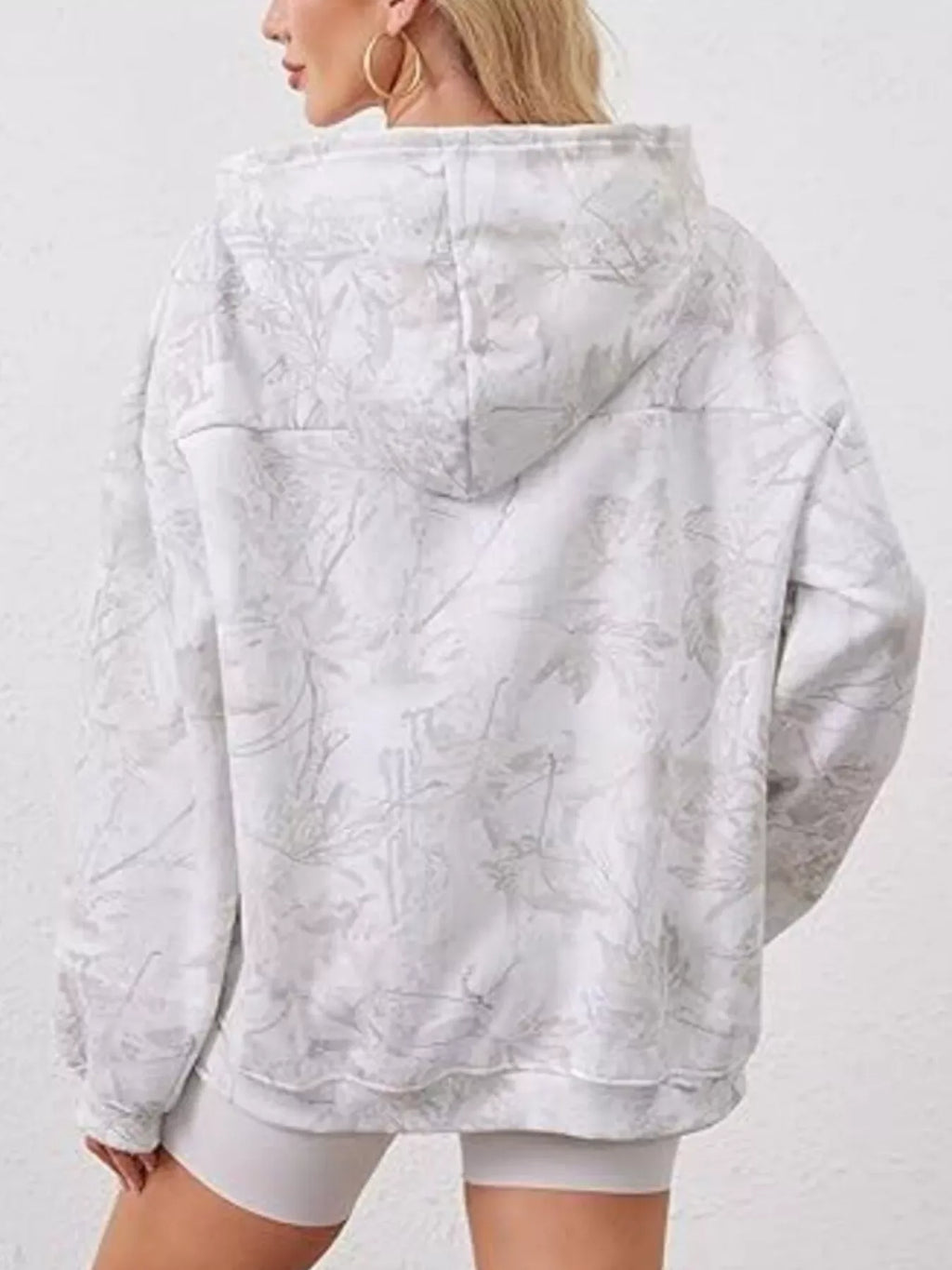 Full Size Kangaroo Pocket Long Sleeve Hoodie Plus Size - CasaMontevia