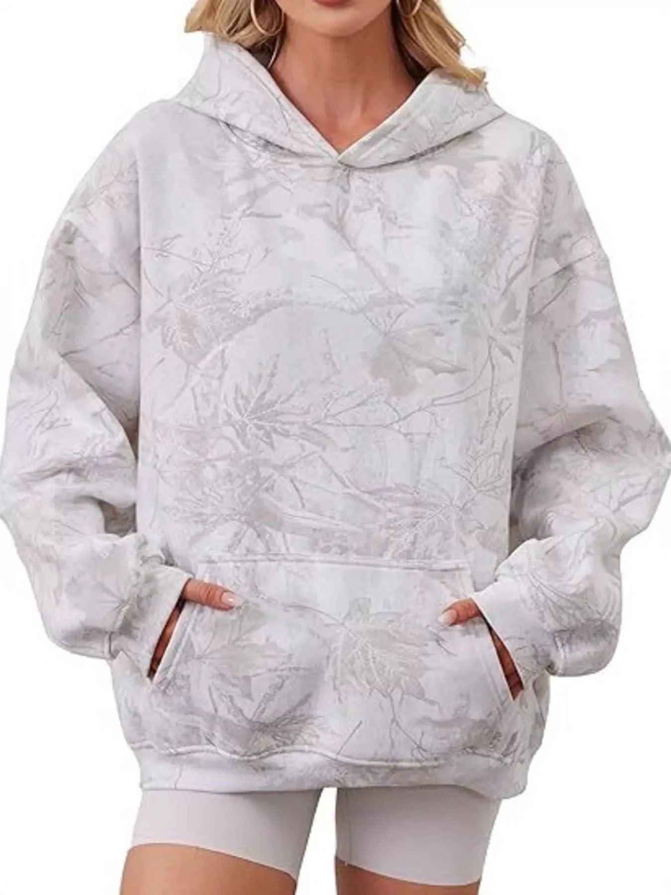 Full Size Kangaroo Pocket Long Sleeve Hoodie Plus Size - CasaMontevia